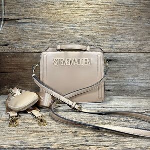 | NWOT Steve Madden BEVELYN SATCHEL | CROSSBODY BAG with case | TAUPE